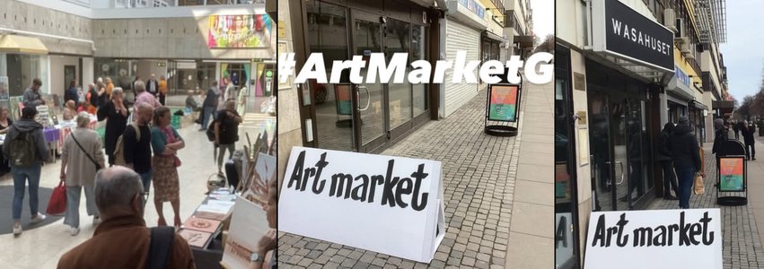 Bild på Moderna Gefles utställning, ingång och inomhus